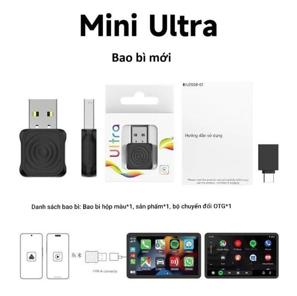 Carlinkit Mini Ultra – Nâng cấp CarPlay & Android Auto không dây cho xe hơi