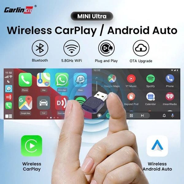 Carlinkit Mini Ultra – Nâng cấp CarPlay & Android Auto không dây cho xe hơi
