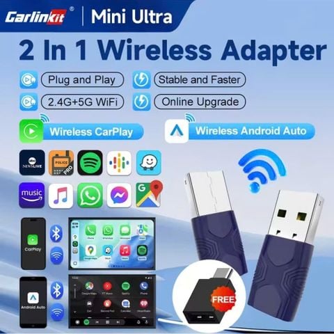 Carlinkit Mini Ultra 2 – Chuyển CarPlay & Android Auto Có Dây Sang Không Dây