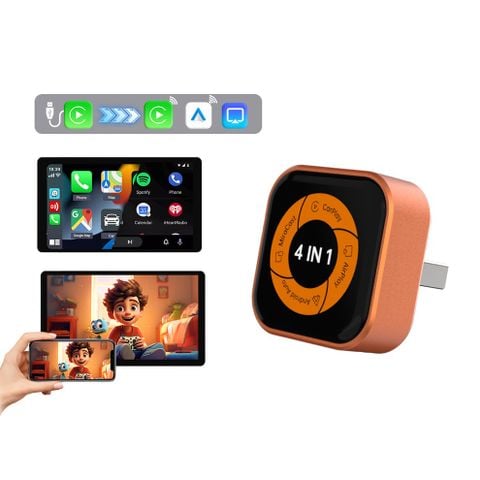 Thiết bị chuyển đổi thông minh CarlinKit Mini Ultra 6 (4 trong 1) Không Dây Cho Ô Tô