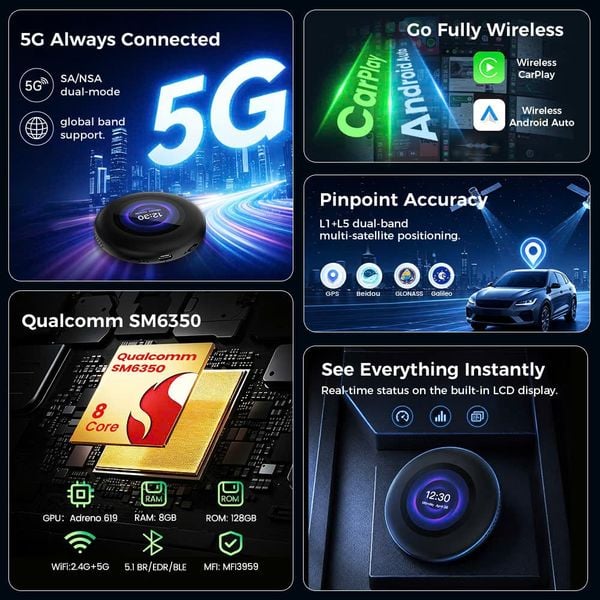 Android Box Cho Ô Tô Carlinkit Tbox Ultra 3 – Siêu Phẩm Android 15, Kết Nối 5G Đỉnh Cao - New 2026