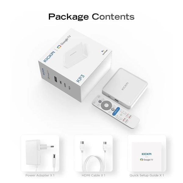 KICKPI KP3 Google Certified Android TV Box Android 14 - Netflix 4K Chính Hãng