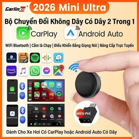 Carlinkit Ultra 3 – Bộ chuyển CarPlay & Android Auto không dây cho ô tô