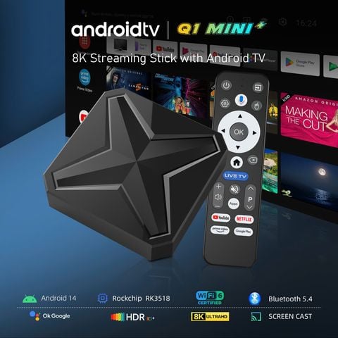 Mortal Q1mini+ – Android TV Box Thế Hệ Mới 2026: Android 14, Chip RK3518 & Wifi 6