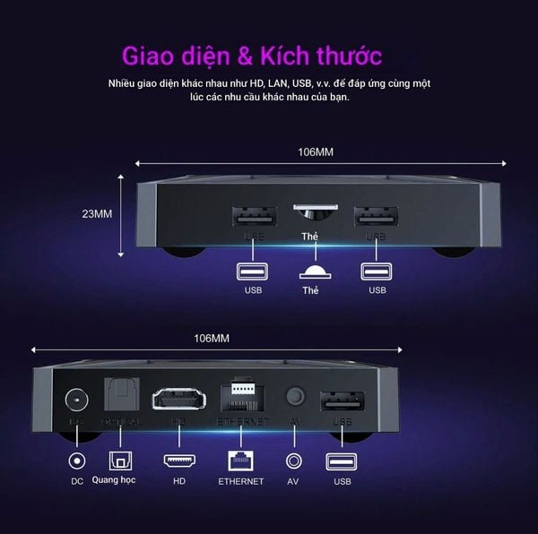 Android TV Box X96 M300 S905X5M – Android TV 14 – 4K HDR – AI-SR – LAN 1000M – WiFi 5G – RAM 4GB – ROM 32GB - New 2025