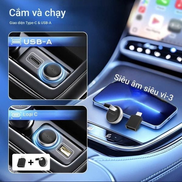 Carlinkit Ultra 3 – Bộ chuyển CarPlay & Android Auto không dây cho ô tô