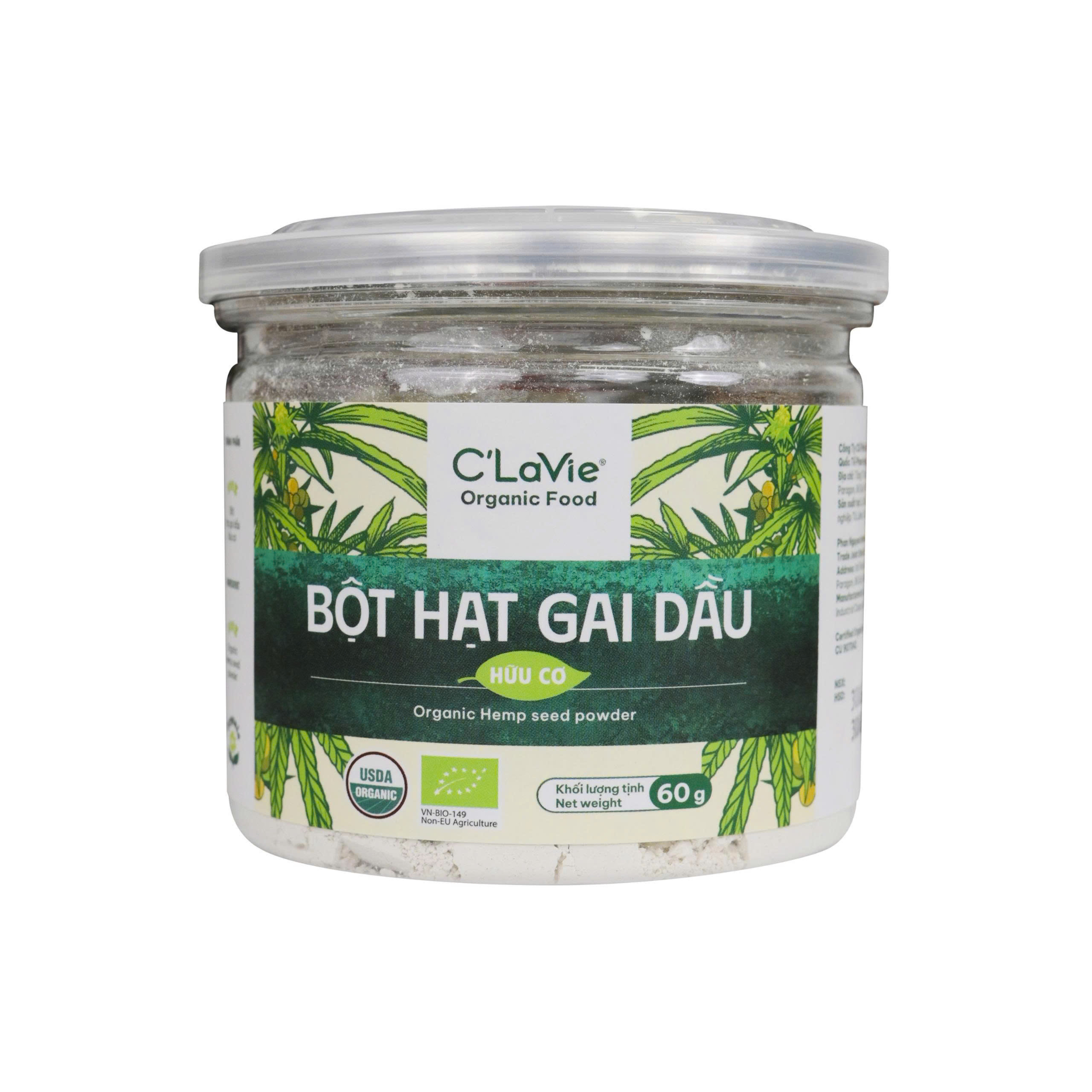 Bột hạt gai dầu hữu cơ C’LaVie 60g