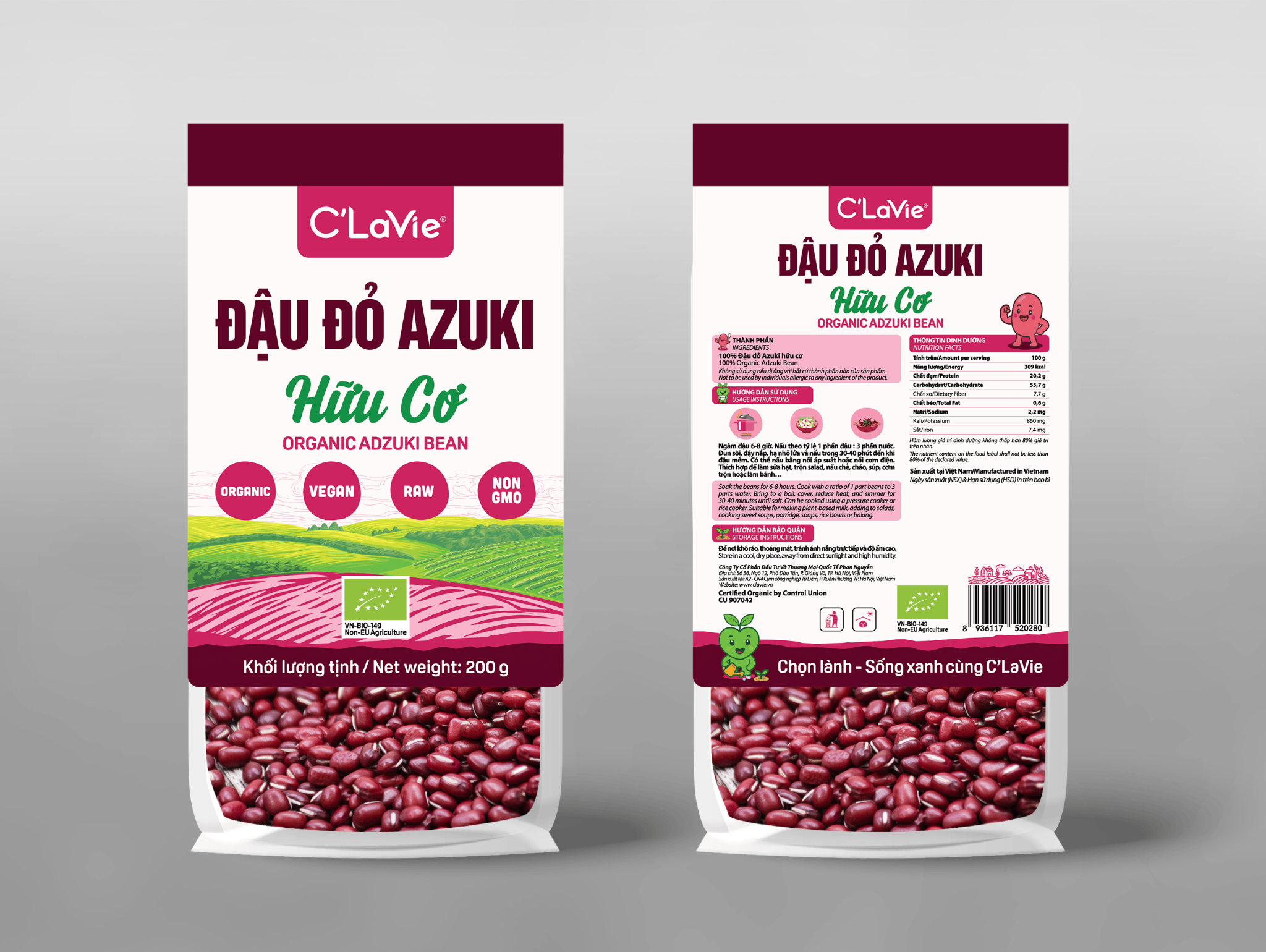 Đậu đỏ Azuki hữu cơ C'LaVie 200g