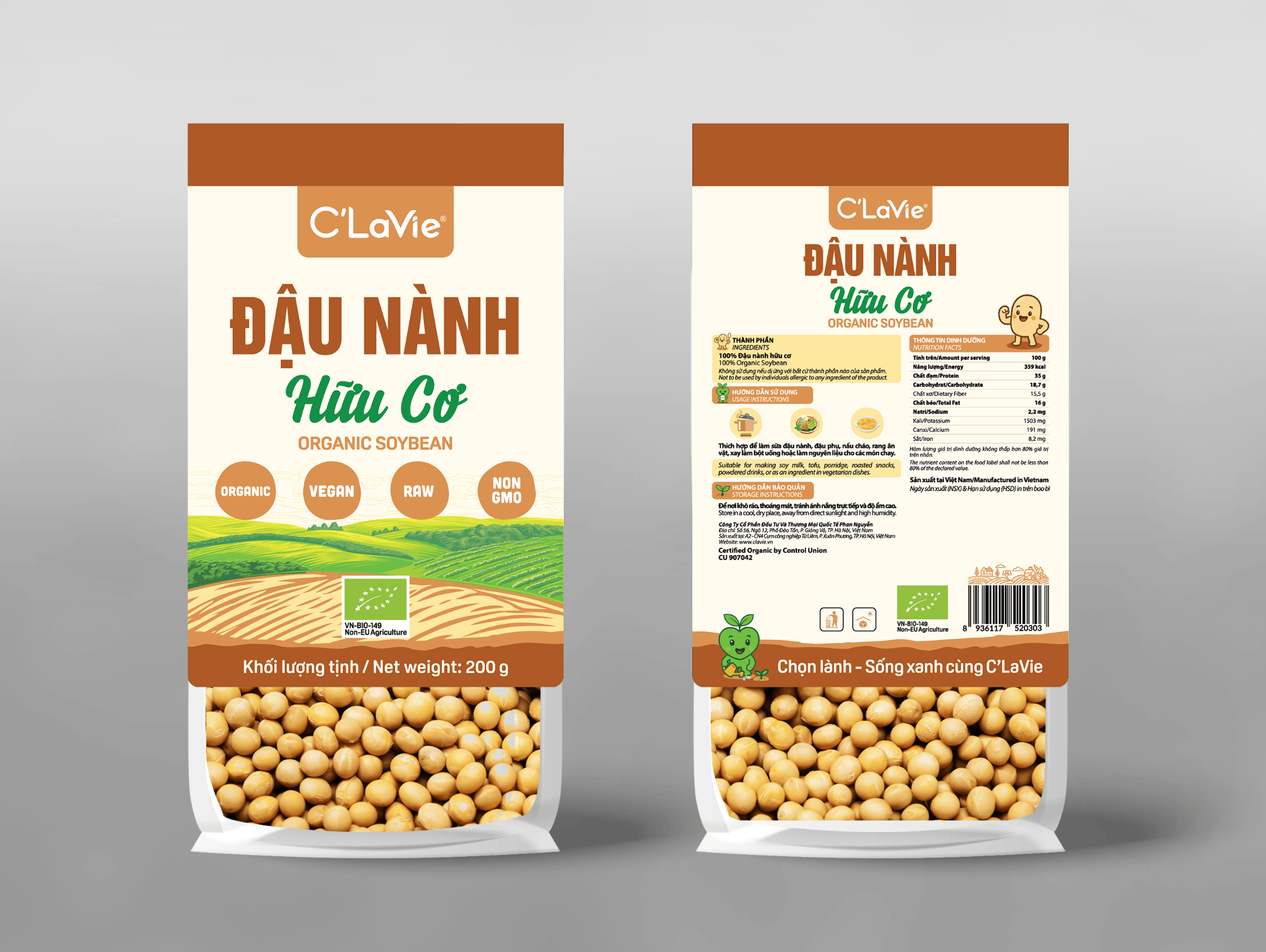 Đậu nành hữu cơ C'LaVie 200g