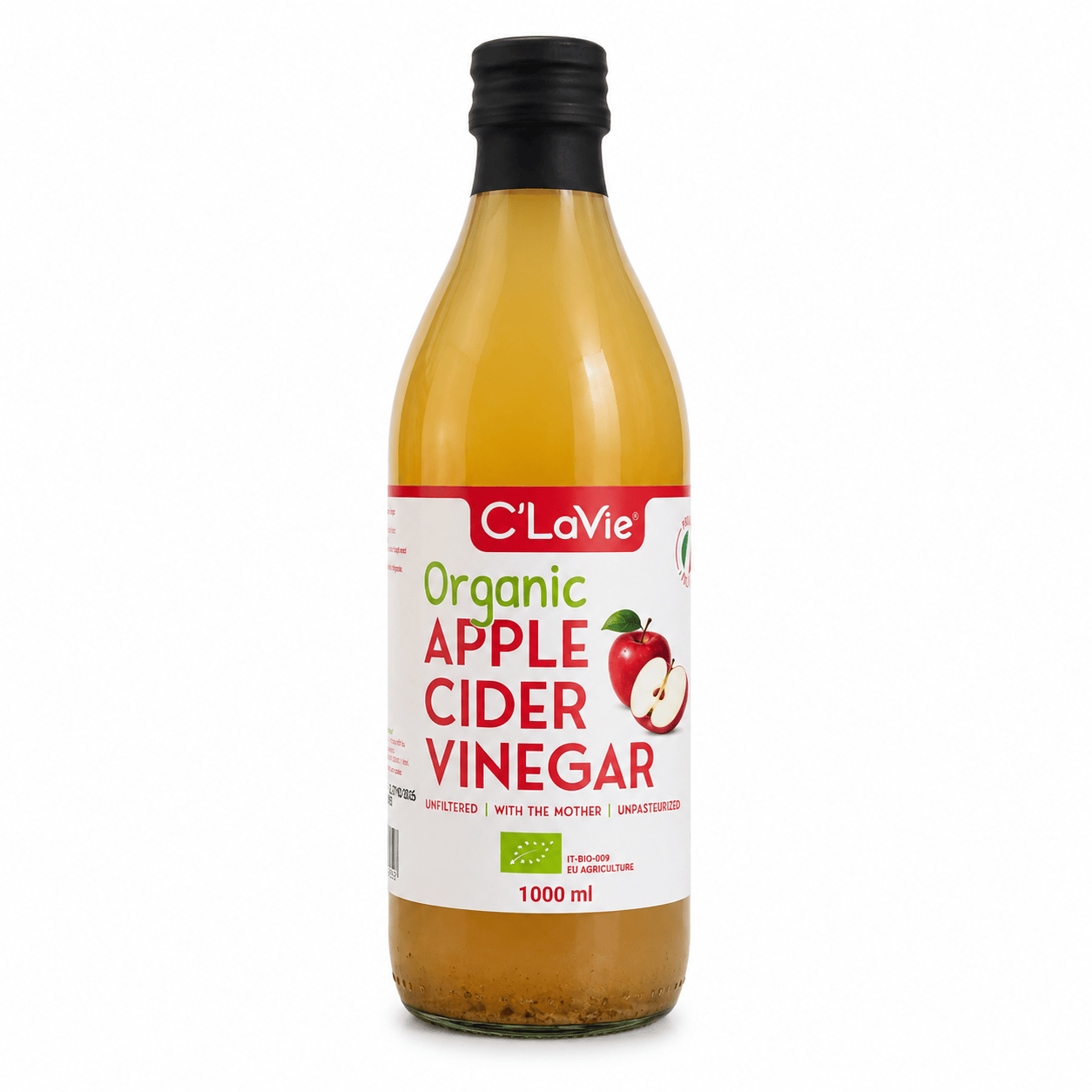 Giấm Táo Hữu Cơ Có Giấm Mẹ C’LaVie 1000ml