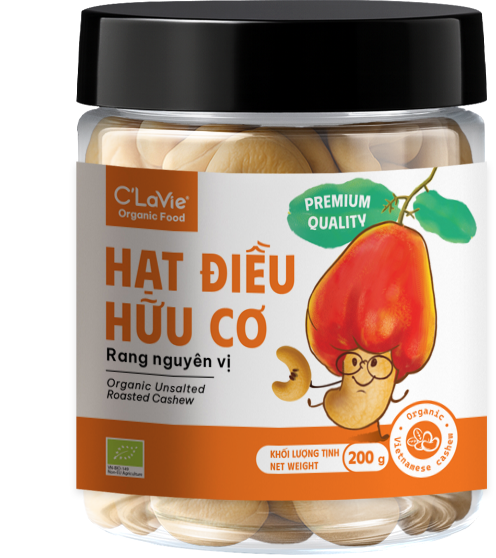 Hạt điều hữu cơ rang nguyên vị C'LaVie 200g