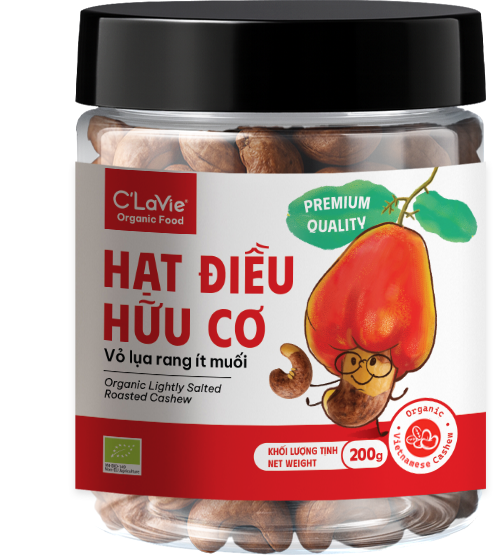 Hạt điều hữu cơ vỏ lụa ít muối C'LaVie 200g