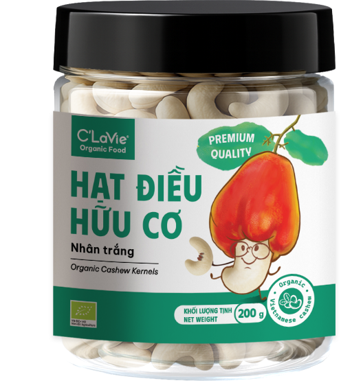Hạt điều hữu cơ nhân trắng C'LaVie 200g