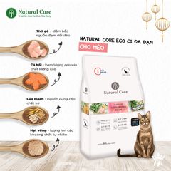 Hạt Natural Core EcoC1 đa đạm cho mèo 800g