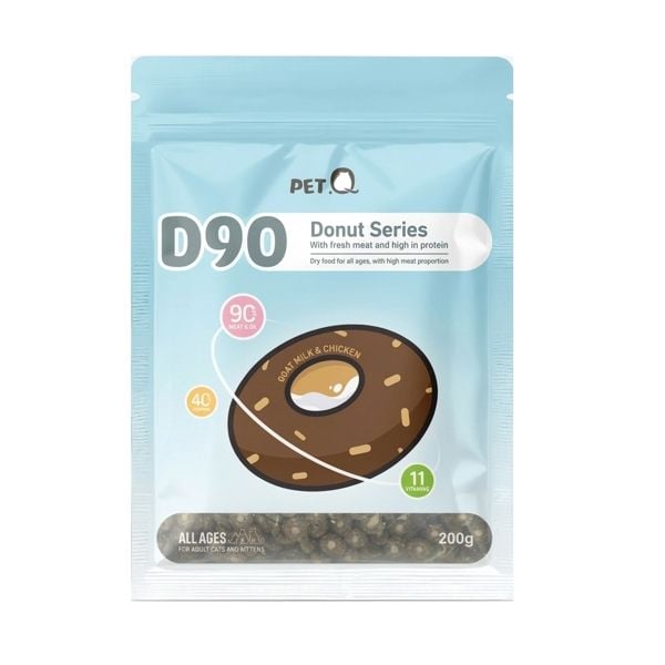 Thức ăn hạt cho mèo PetQ Donut D90 200g