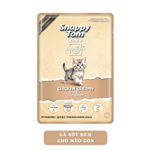 Pate Snappy Tom Gourmers Kitten Creamy 70g
