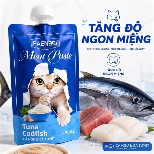 Pate nắp vặn cho mèo Faenbei 90g
