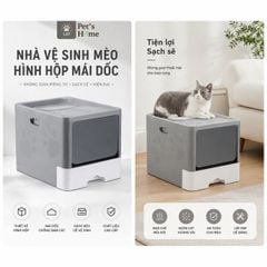 Nhà vệ sinh mèo hình hộp mái dốc
