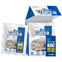 Men vi sinh khử mùi hôi cát mèo Vime Yucca 100g