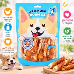 Que xoắn vị sữa quấn gà Dexinbone 100g