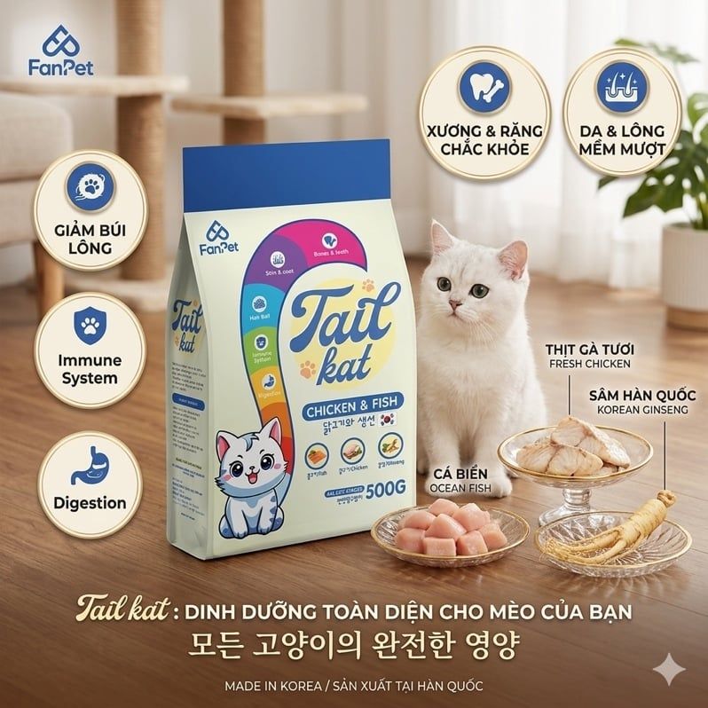 Hạt Tail Kat cho mèo 500g