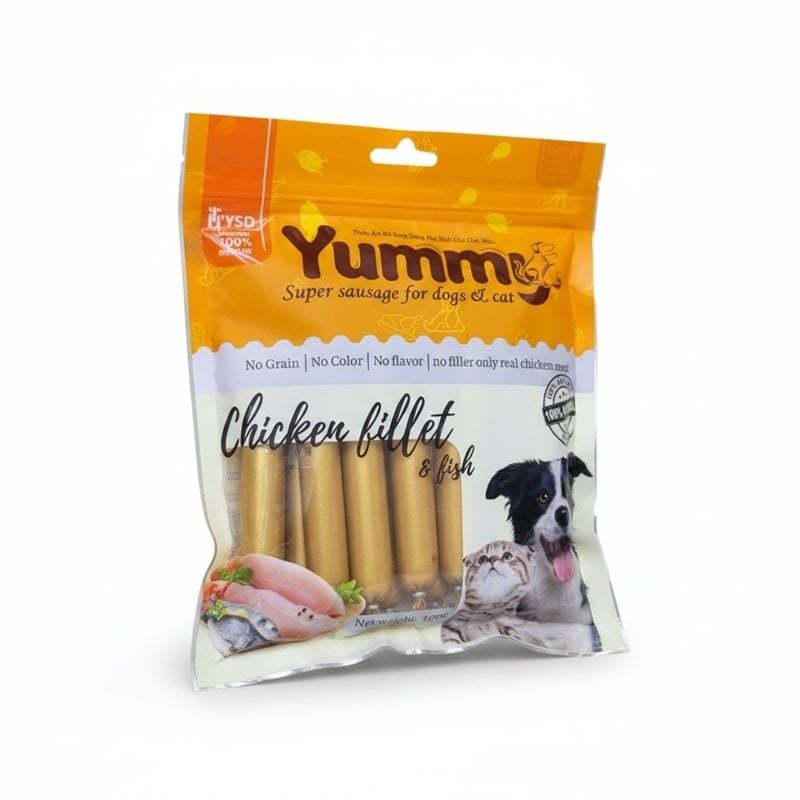 Xúc xích cho chó mèo Yummy 400g (20 cây)