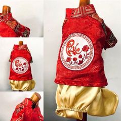 Áo dài chữ Phúc đỏ