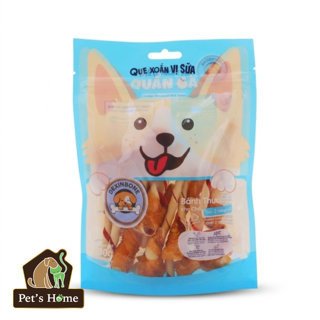 Que xoắn vị sữa quấn gà Dexinbone 100g