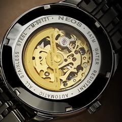 Đồng Hồ Cơ Nam Dây Thép Neos M-90121 Sapphire Bảo Hành chính Hãng 5 Năm