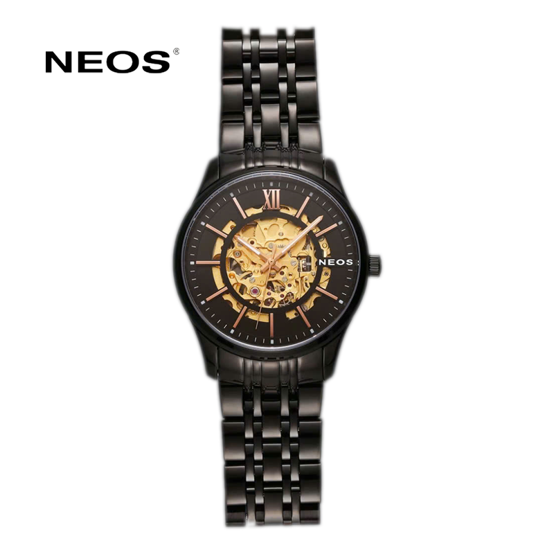 Đồng Hồ Cơ Nam Dây Thép Neos M-90121 Sapphire Bảo Hành chính Hãng 5 Năm