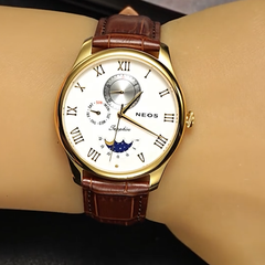 Đồng Hồ Nam Dây Da Neos N-40749M Sapphire Bảo Hành 5 Năm Chính Hãng