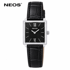 Đồng Hồ Dây Da Nữ Neos N-40674L Sapphire Mặt Vuông