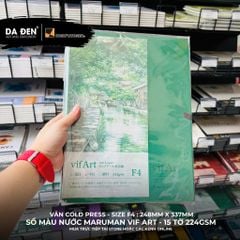 [DA ĐEN] Sổ Màu Nước Chất Lượng Cao Maruman Vif Art Đủ Size F0/F3F4