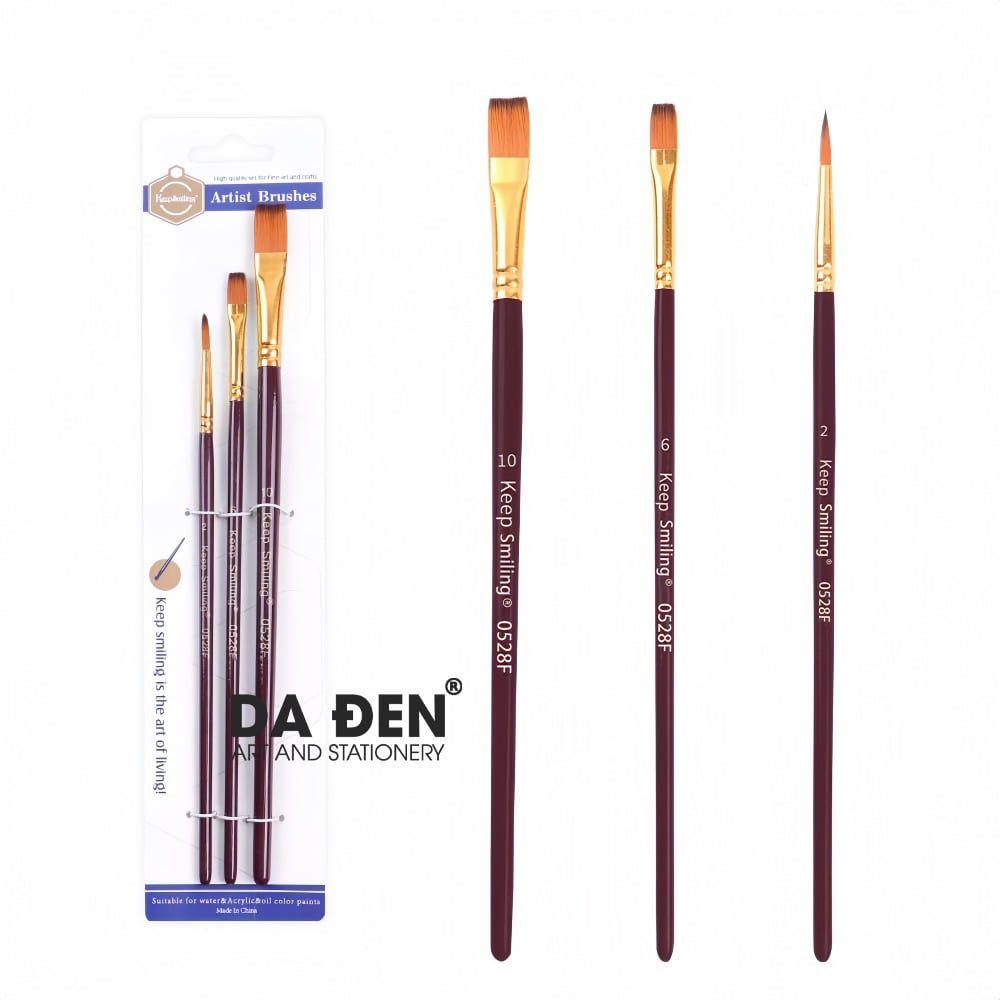 Bộ 3 Cọ Vẽ Giá Rẻ Keep Smiling Cơ Bản