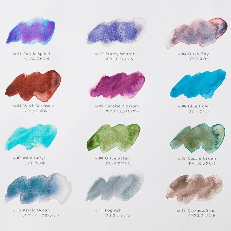 Màu Nước Tách Lớp Kusakabe Harmonia 12 Màu x 10ml Tube