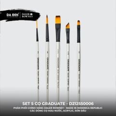 [DA ĐEN] Set 5 Cọ D212550006 Graduate của Daler Rowney Phù hợp cho cả Màu Nước, Acrylic, và Sơn Dầu