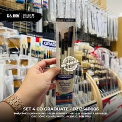 [DA ĐEN] Set 4 Cọ D212540006 Graduate của Daler Rowney Phù hợp cho cả Màu Nước, Acrylic, và Sơn Dầu