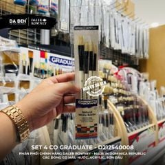 [DA ĐEN] Set 4 Cọ D212540008 Graduate của Daler Rowney Phù hợp cho cả Màu Nước, Acrylic, và Sơn Dầu