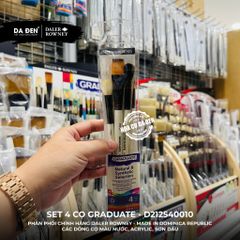 [DA ĐEN] Set 4 Cọ D212540010 Graduate của Daler Rowney Phù hợp cho cả Màu Nước, Acrylic, và Sơn Dầu