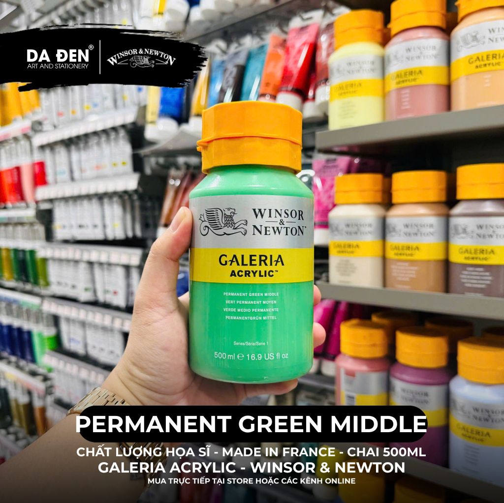 [DA ĐEN] Màu Acrylic Hạng Họa Sĩ Galeria Acrylic Của Hãng Winsor & Newton - Dung tích 500ml