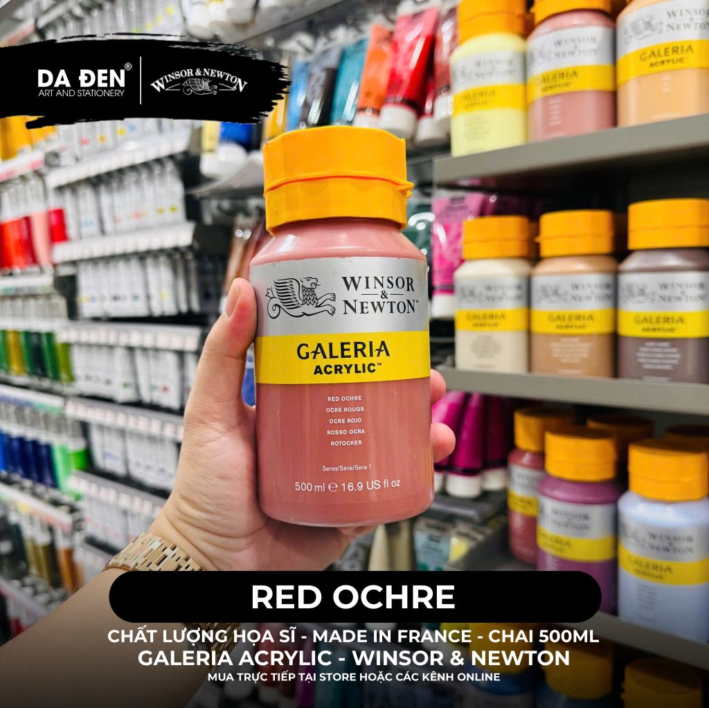 [DA ĐEN] Màu Acrylic Hạng Họa Sĩ Galeria Acrylic Của Hãng Winsor & Newton - Dung tích 500ml