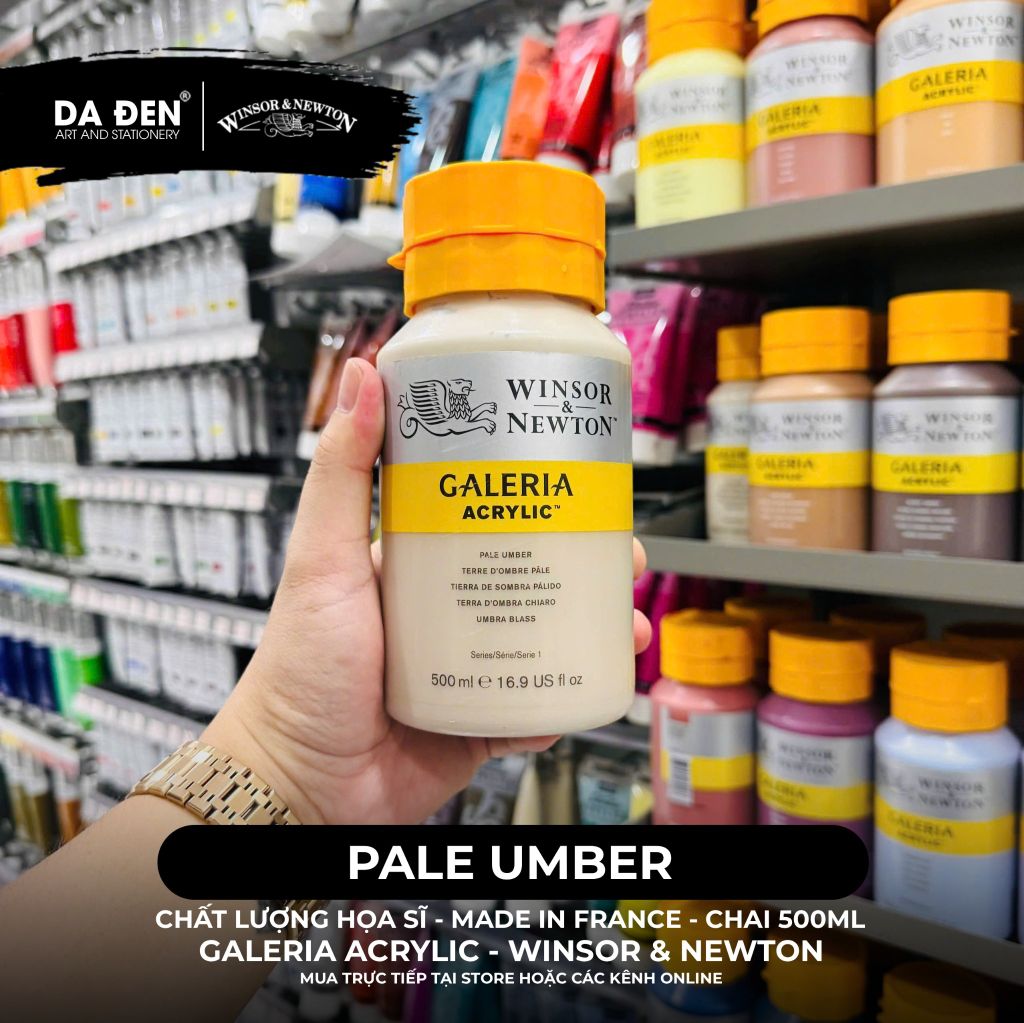 [DA ĐEN] Màu Acrylic Hạng Họa Sĩ Galeria Acrylic Của Hãng Winsor & Newton - Dung tích 500ml