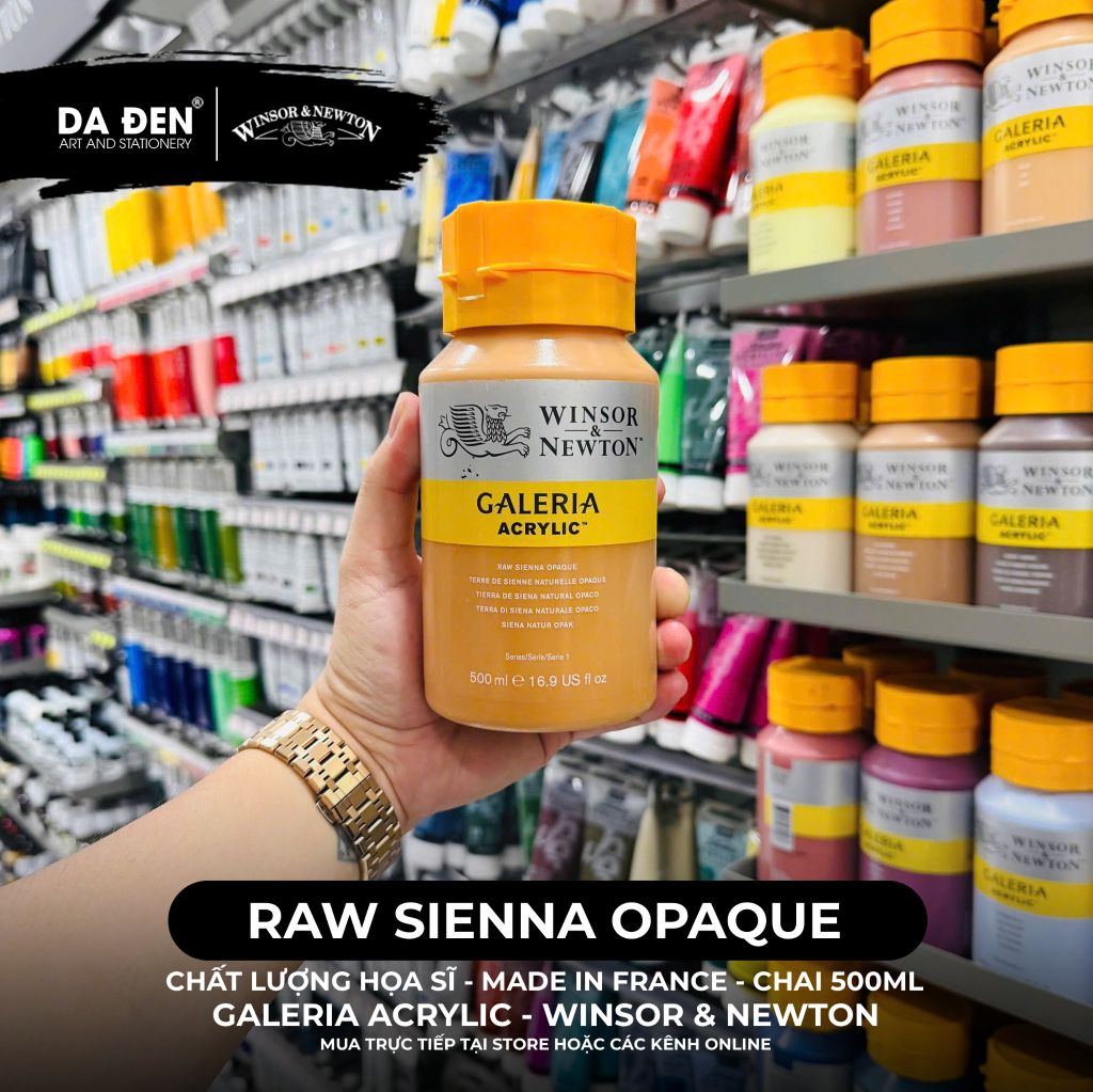 [DA ĐEN] Màu Acrylic Hạng Họa Sĩ Galeria Acrylic Của Hãng Winsor & Newton - Dung tích 500ml