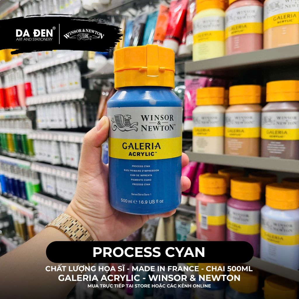 [DA ĐEN] Màu Acrylic Hạng Họa Sĩ Galeria Acrylic Của Hãng Winsor & Newton - Dung tích 500ml