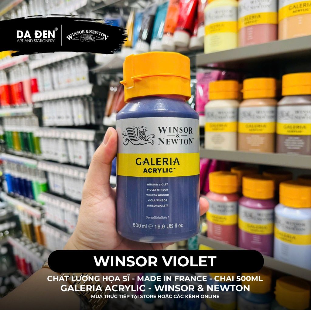[DA ĐEN] Màu Acrylic Hạng Họa Sĩ Galeria Acrylic Của Hãng Winsor & Newton - Dung tích 500ml
