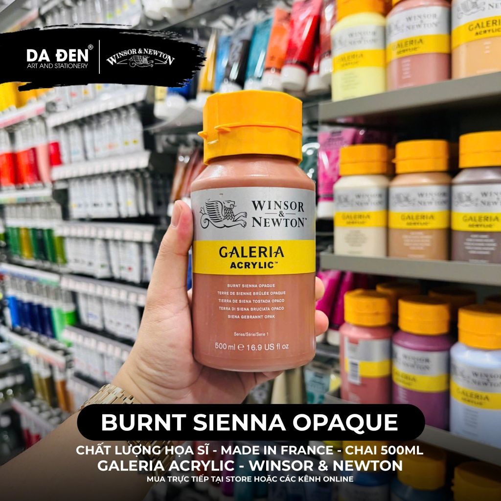 [DA ĐEN] Màu Acrylic Hạng Họa Sĩ Galeria Acrylic Của Hãng Winsor & Newton - Dung tích 500ml