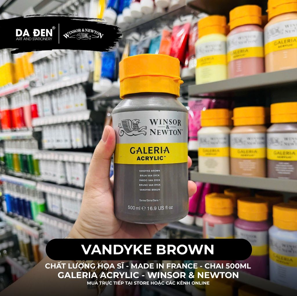 [DA ĐEN] Màu Acrylic Hạng Họa Sĩ Galeria Acrylic Của Hãng Winsor & Newton - Dung tích 500ml
