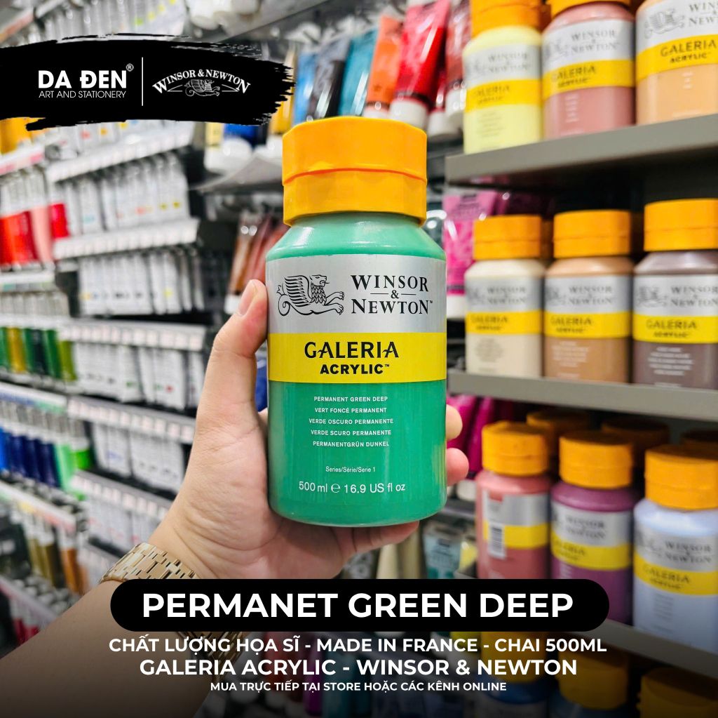 [DA ĐEN] Màu Acrylic Hạng Họa Sĩ Galeria Acrylic Của Hãng Winsor & Newton - Dung tích 500ml