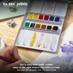 Màu Nước Cao Cấp Pebeo 12 Màu - Hộp Thiếc Pocket