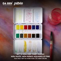 Màu Nước Cao Cấp Pebeo 12 Màu - Hộp Thiếc Pocket